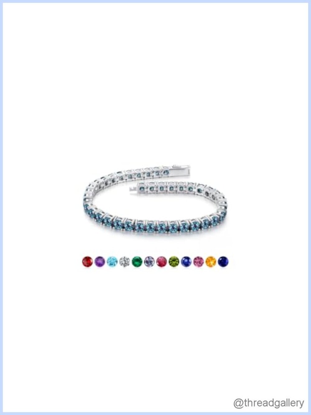 Sterling Silver Tennis Bracelet Birthstone June Alexandrite Size 6.5-7.5